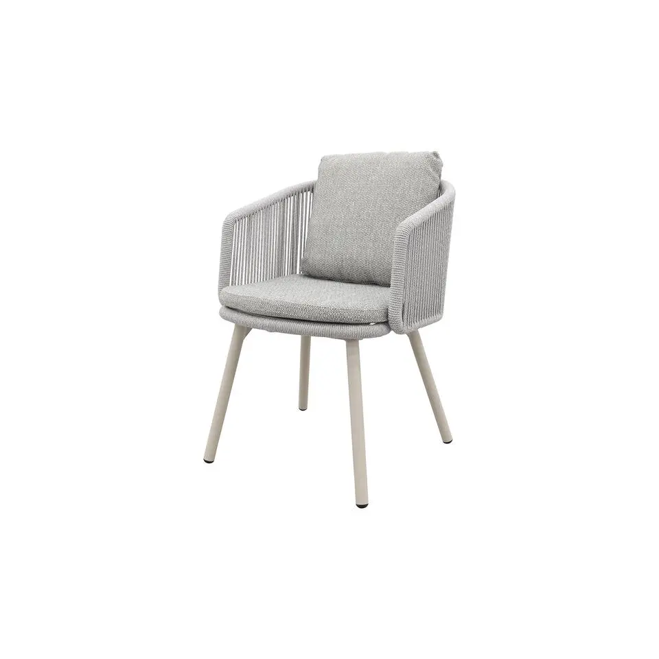 VDG Ohio dining chair aluminium/rope - mokka