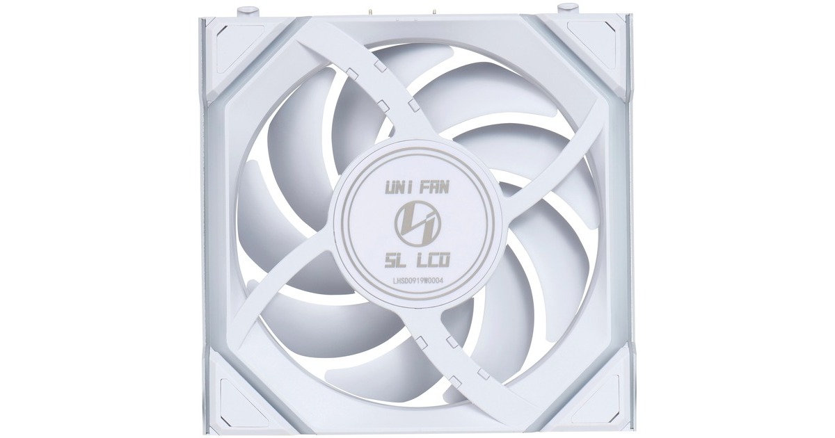 Lian LiUNI FAN SL120 LCD Wireless Reverse Blade RGB case fans  (Wit, 3 stuks, 120 x 124.5 x 28 mm, PWM)