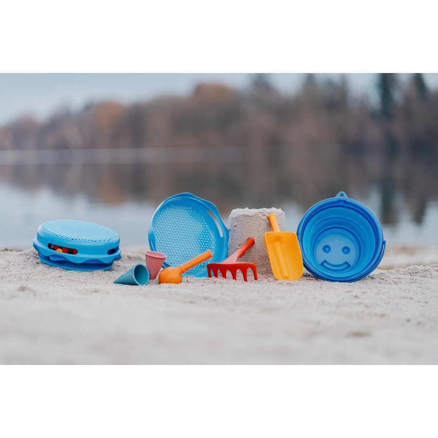SCHILDKRÖT® 7-in-1 Sand Toys Falteimer-Set, blau