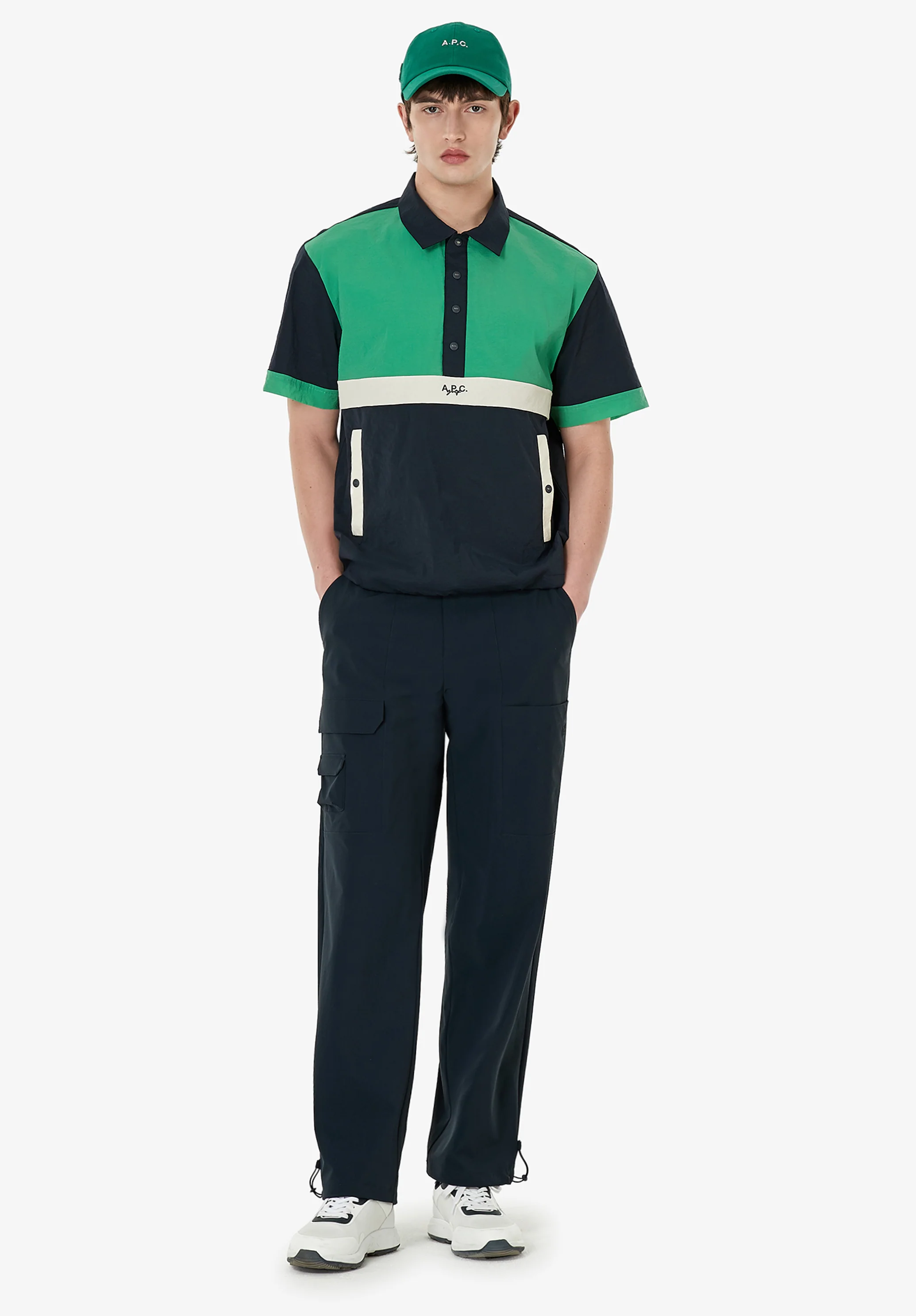 Veste coupe-vent manches courtes A.P.C. Golf - Marine