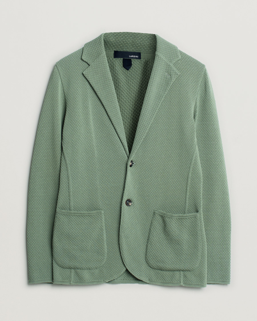 Lardini Knitted Structure Cotton Blazer Soft Green