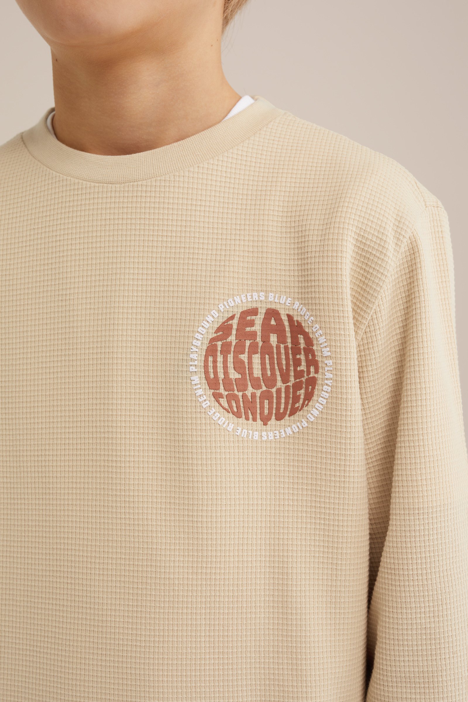 Jongens T-shirt met opdruk Blue Ridge Beige