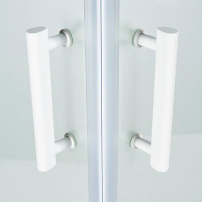 Portes de douche angle droit Cooke & Lewis Onega sérigraphié 90 x 90 cm