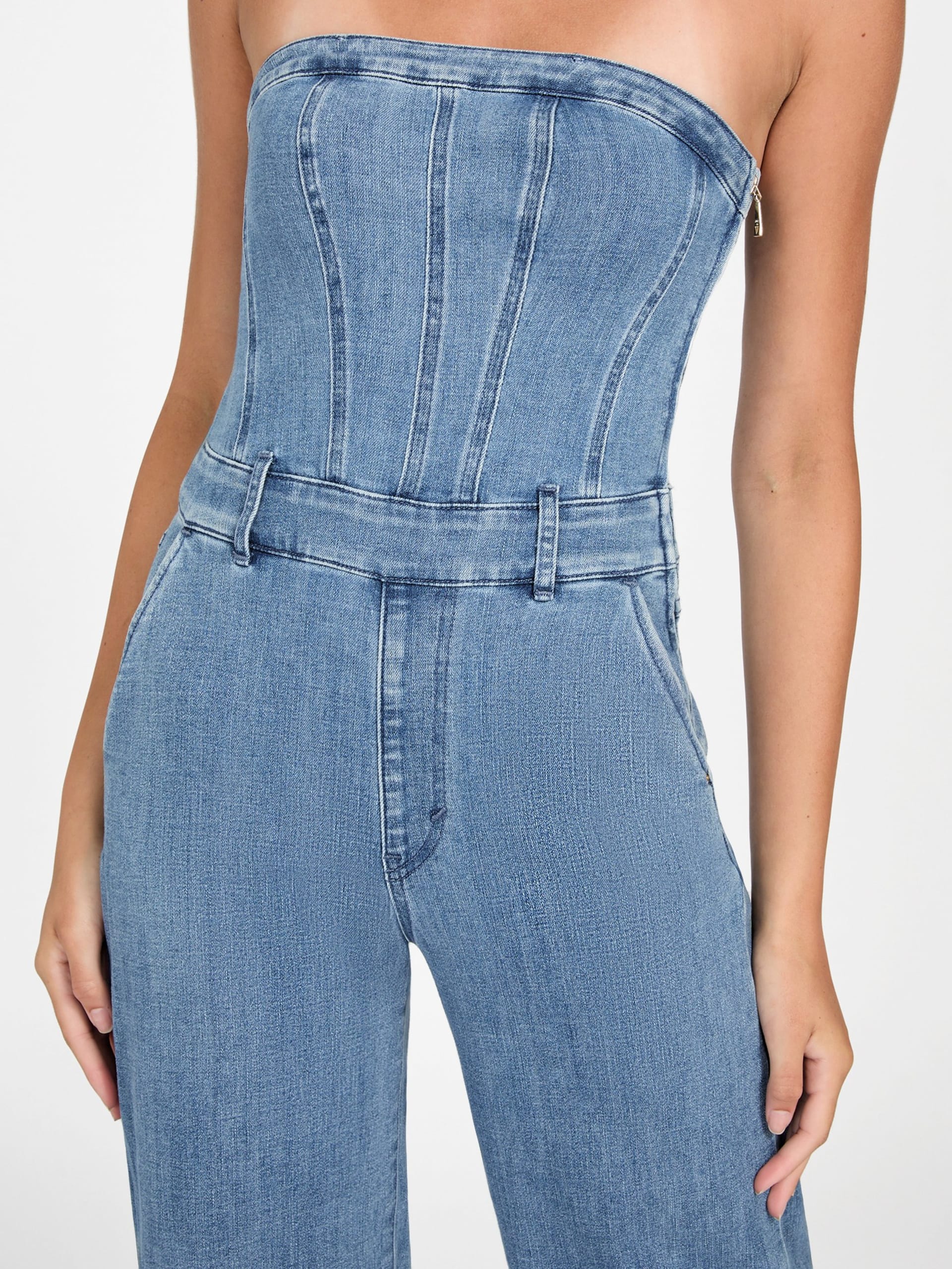 Macacão jeans sem alças Eco Donna