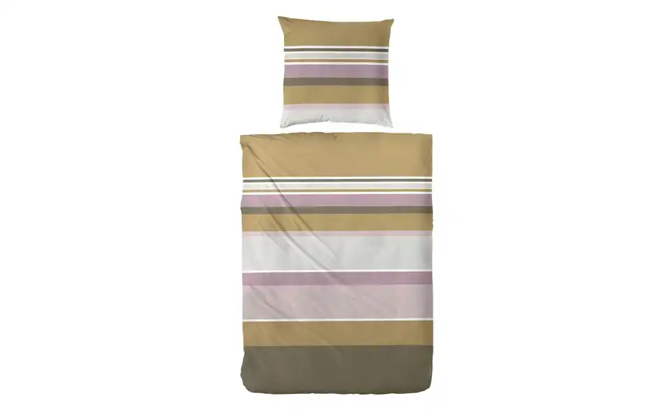 Mako-Satin Bettwäsche-Set Gelb, Lila/Violett 200 cm 135 cm