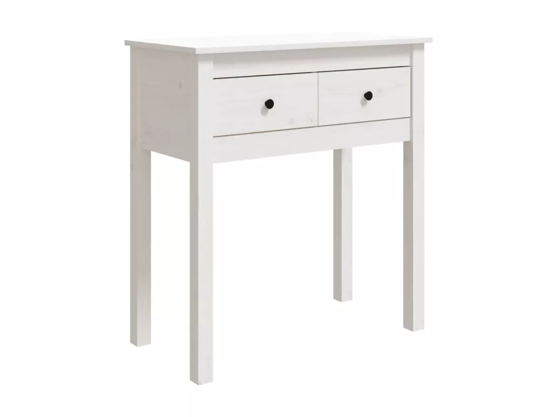 Table console Blanc 70x35x75 cm Bois massif de pin