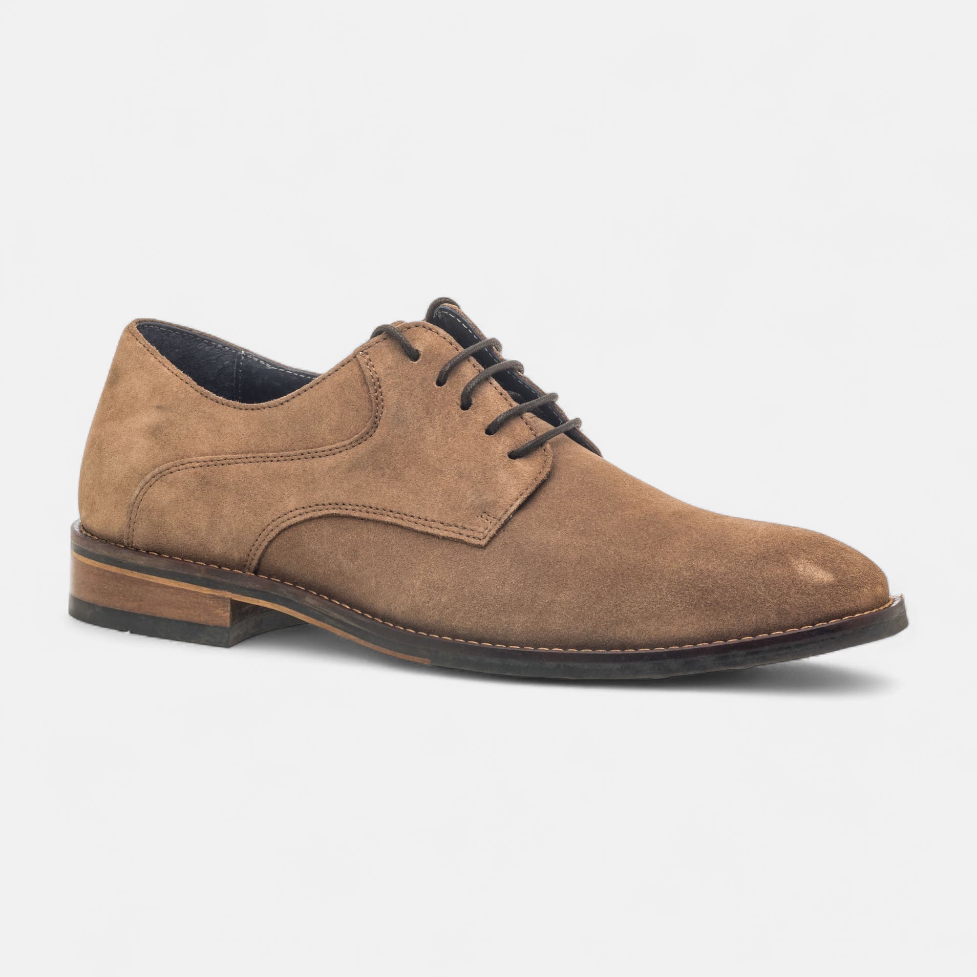 Chaussures habillées cousues Homme en cuir taupe