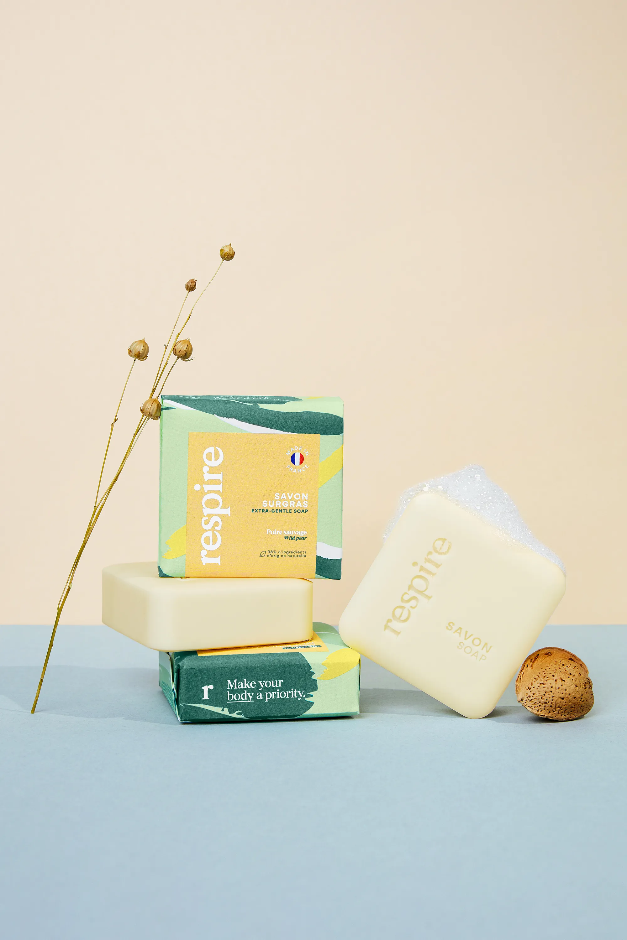 Respire Savon surgras poire sauvage-100 g