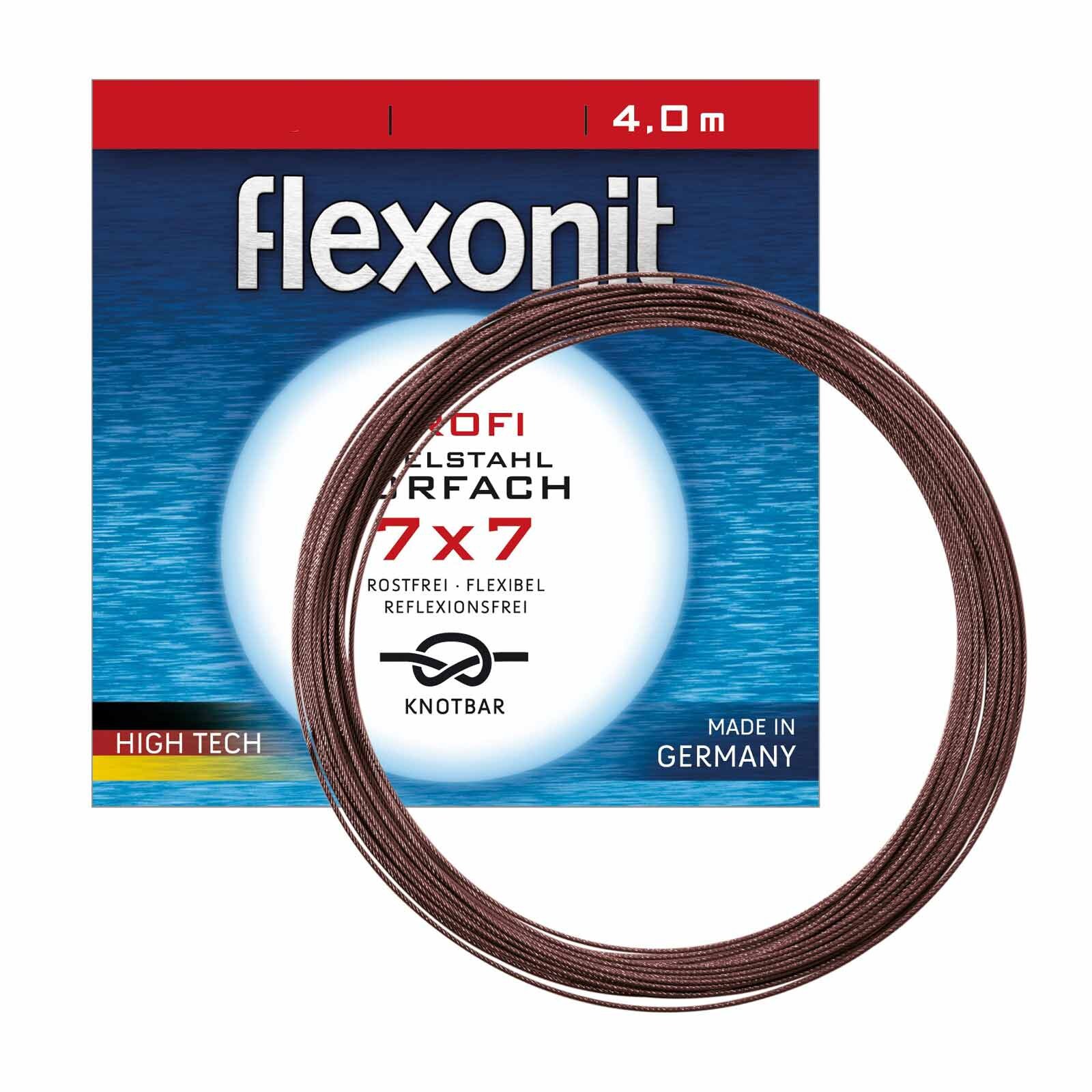 Flexonit 7x7 Stahlvorfach 0,27mm + passende Quetschhülsen komplett Angelset
