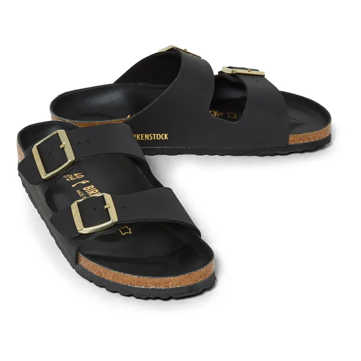 BIRKENSTOCK Sandales Arizona Birko Flor Boucle Dorée - Collection Adulte  | Noir