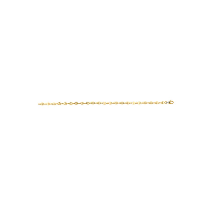 Chaîne Mixte - Or 18 Carats - Longueur : 18 cm