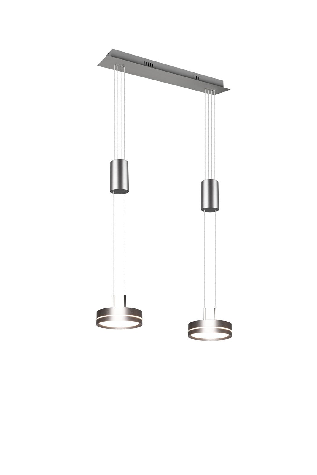 TRIO LED Balkenpendel FRANKLIN 2-flg nickelfarbig