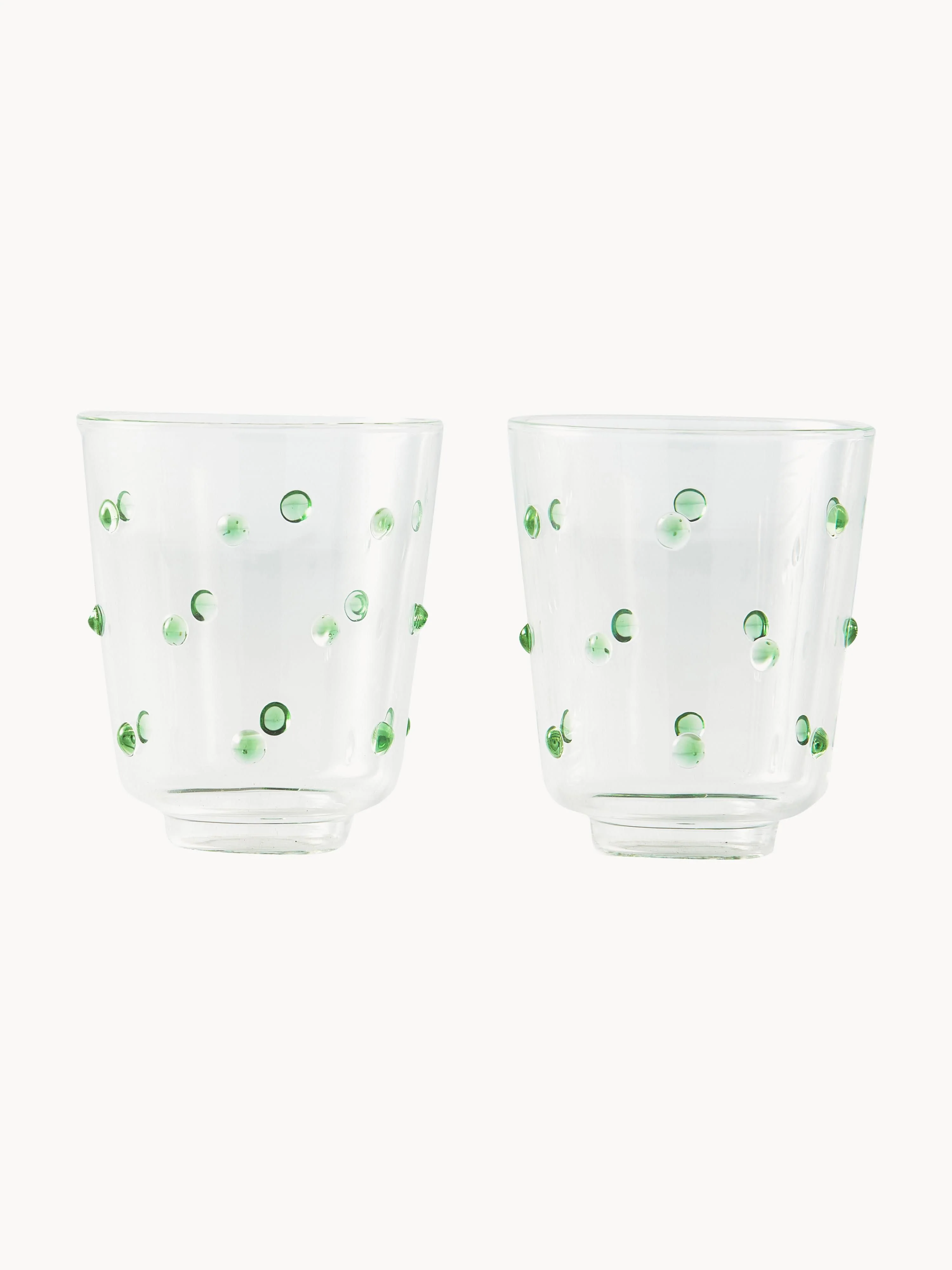 Mondgeblazen borosilicaatglazen Nob, 2-delig