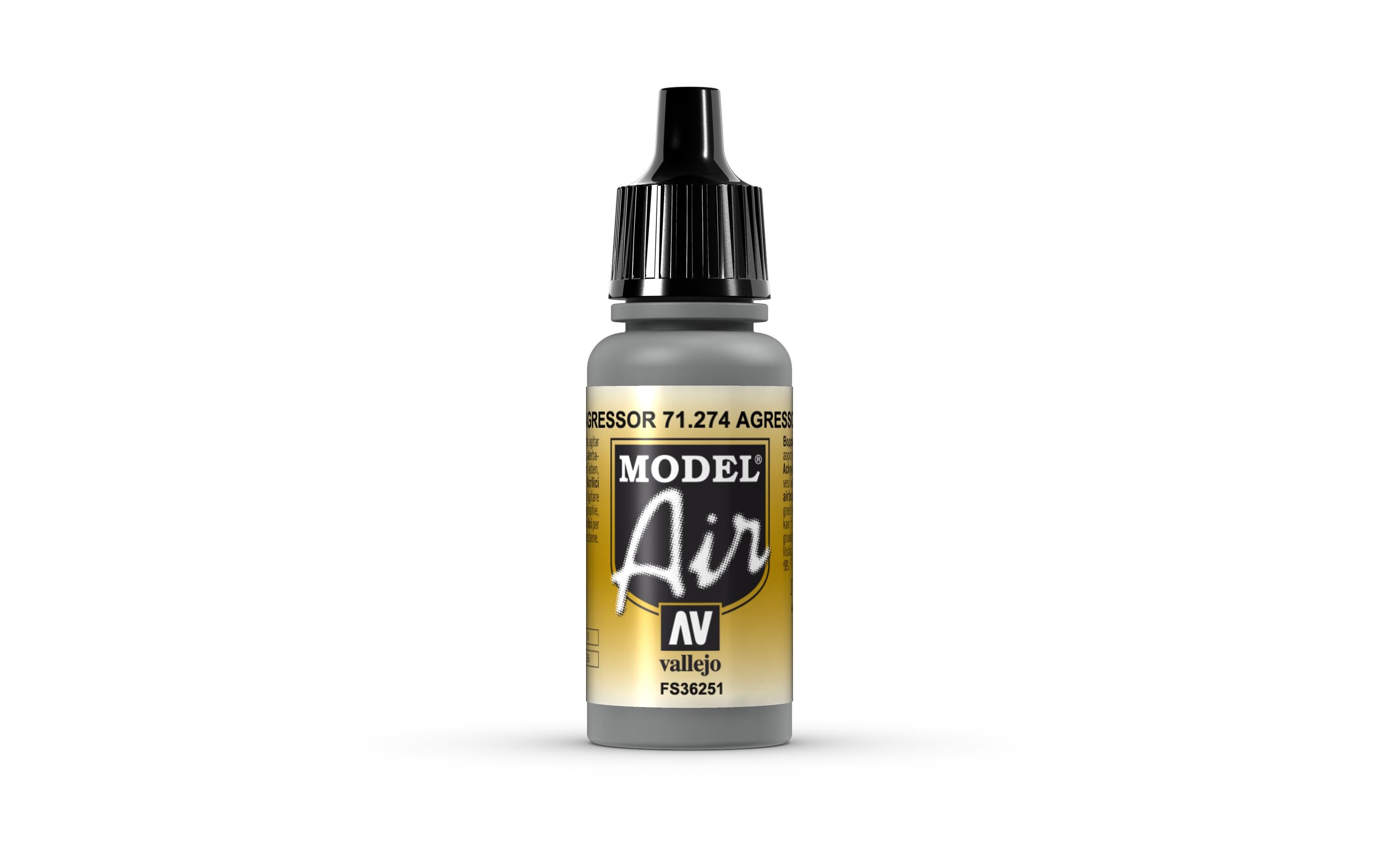 Airbrushfarbe Aggressor Grau 17 mlAcryl Model Air Color für Airbrush