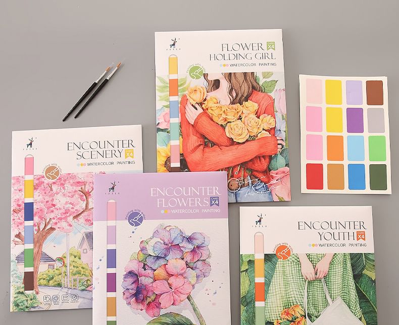 Schattige essentials - Landschap aquarel kleurboek (verschillende ontwerpen)