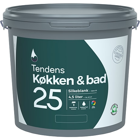 Tendens køkken- og badmaling silkeblank 25 4,5 liter