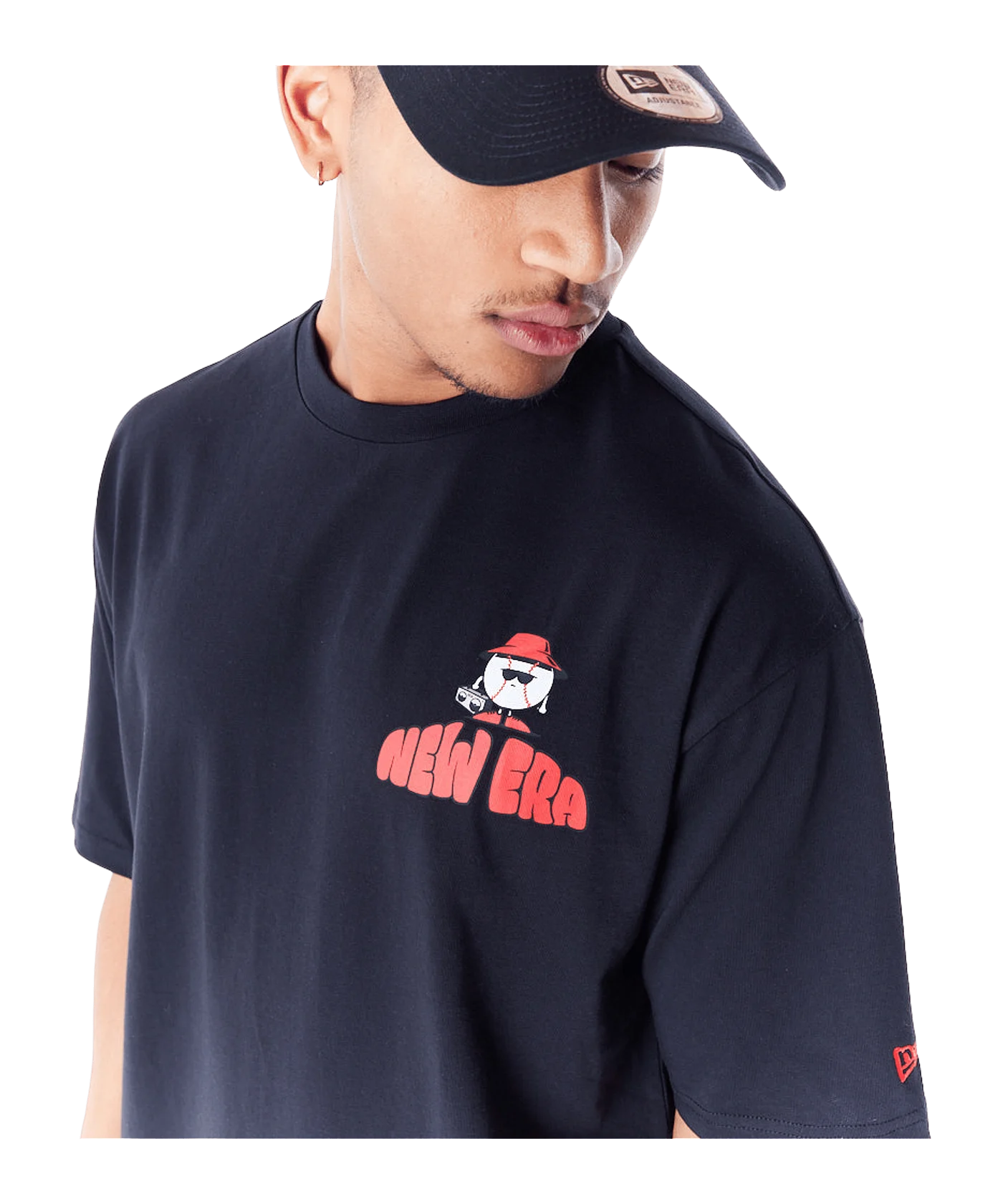 New Era Ne New York City Graphic Oversized T-Shirt Schwarz