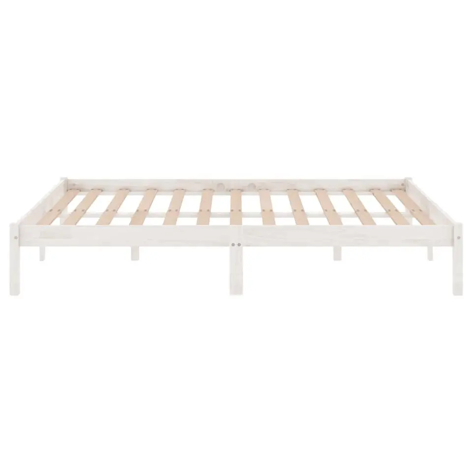 vidaXL - Bed frame met lattenbodem - Wit - Massief grenenhout - 120x200 cm