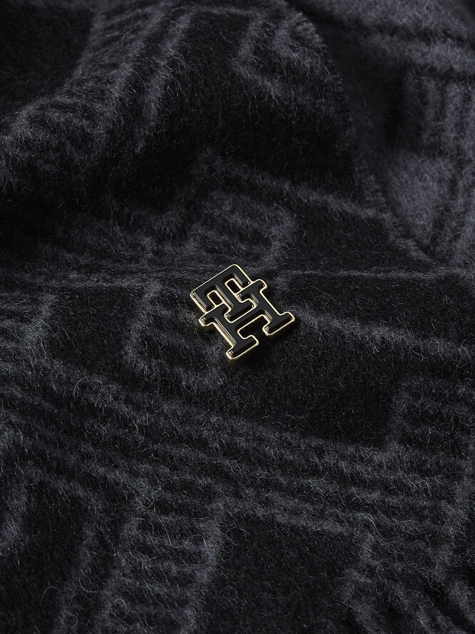 Tommy Hilfiger TH MONOGRAM WOOL SCARF Black