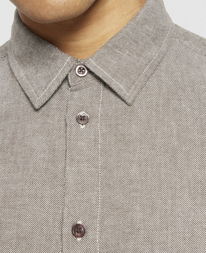 Knowledge Cotton Apparel Regular fit heavy twill flannel shirt - GOTS/Vegan Demitasse (brown)
