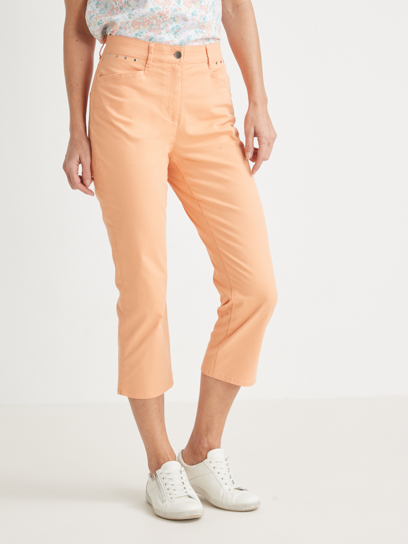 Pantalon corsaire en toile extensible