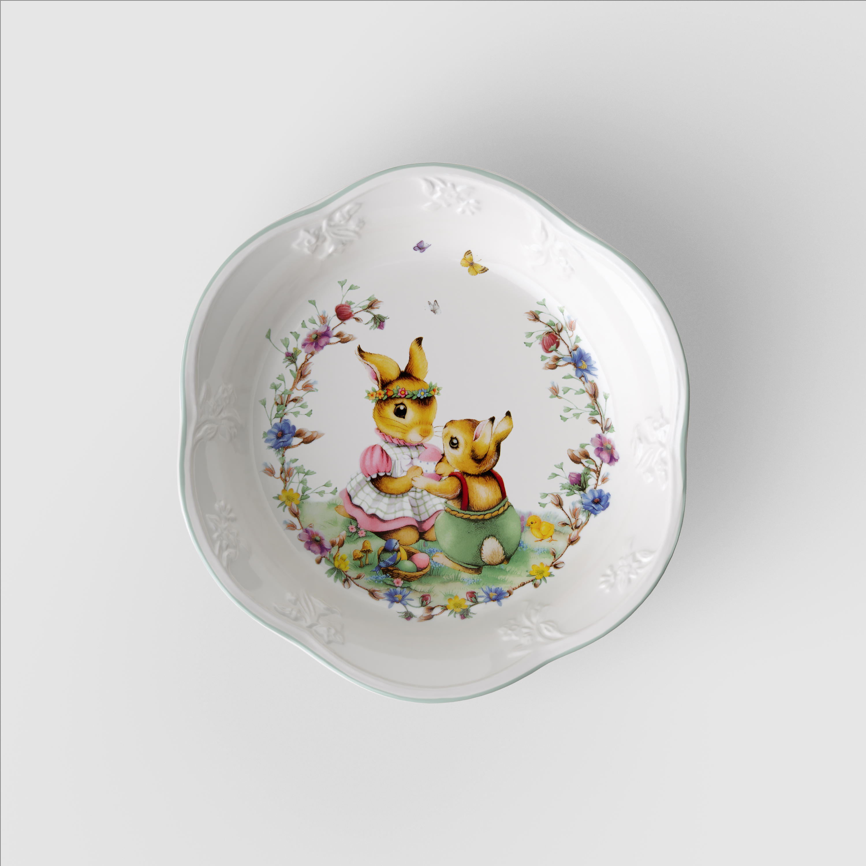 Spring Fantasy Dessert bowl Green, Premium Porcelain