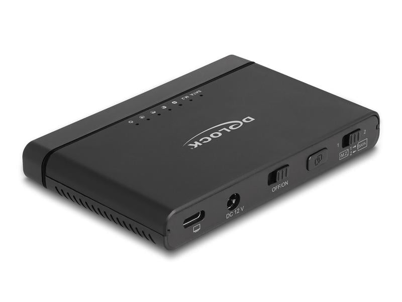 Delock Konverter USB-C für 1x M.2 NVMe SSD  1x SATA SSD/HDD Delock USB Type-C Konverter für 1 x M.2 NVMe SSD   1 x SATA SSD / HDD mit Klon Funktion