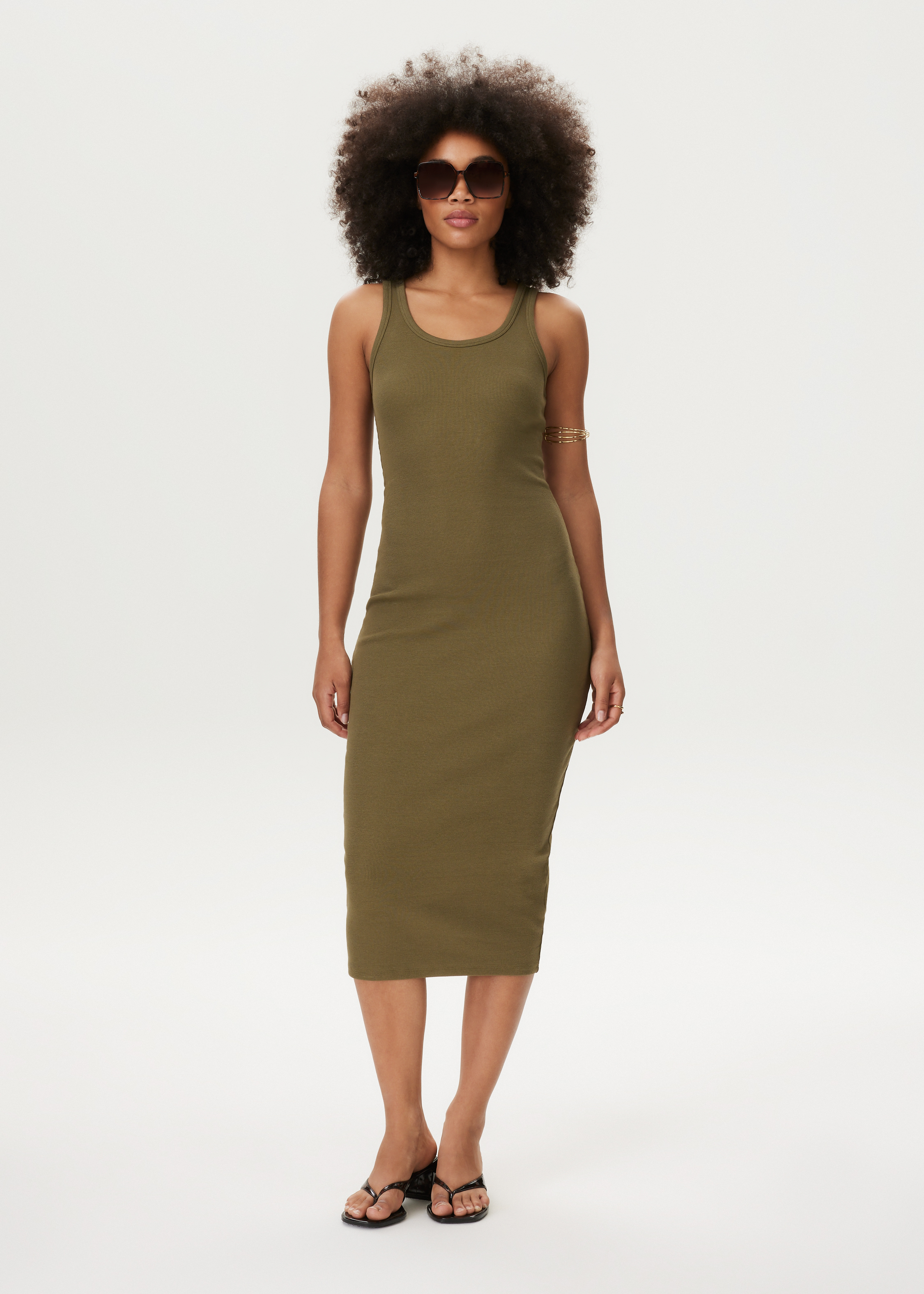 Midi rib jurk