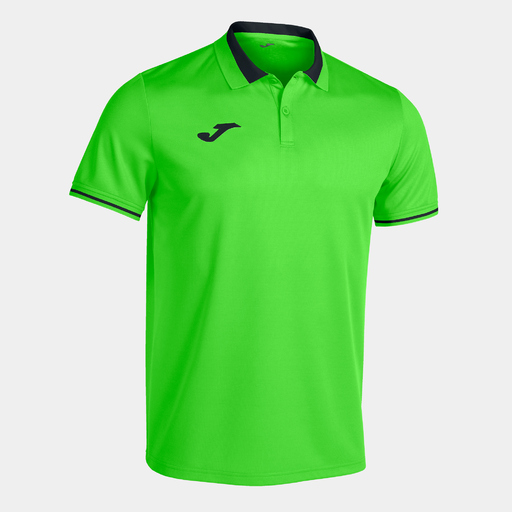 Polo Manga Corta Joma Campeonato Vi Verde Flúor Negro