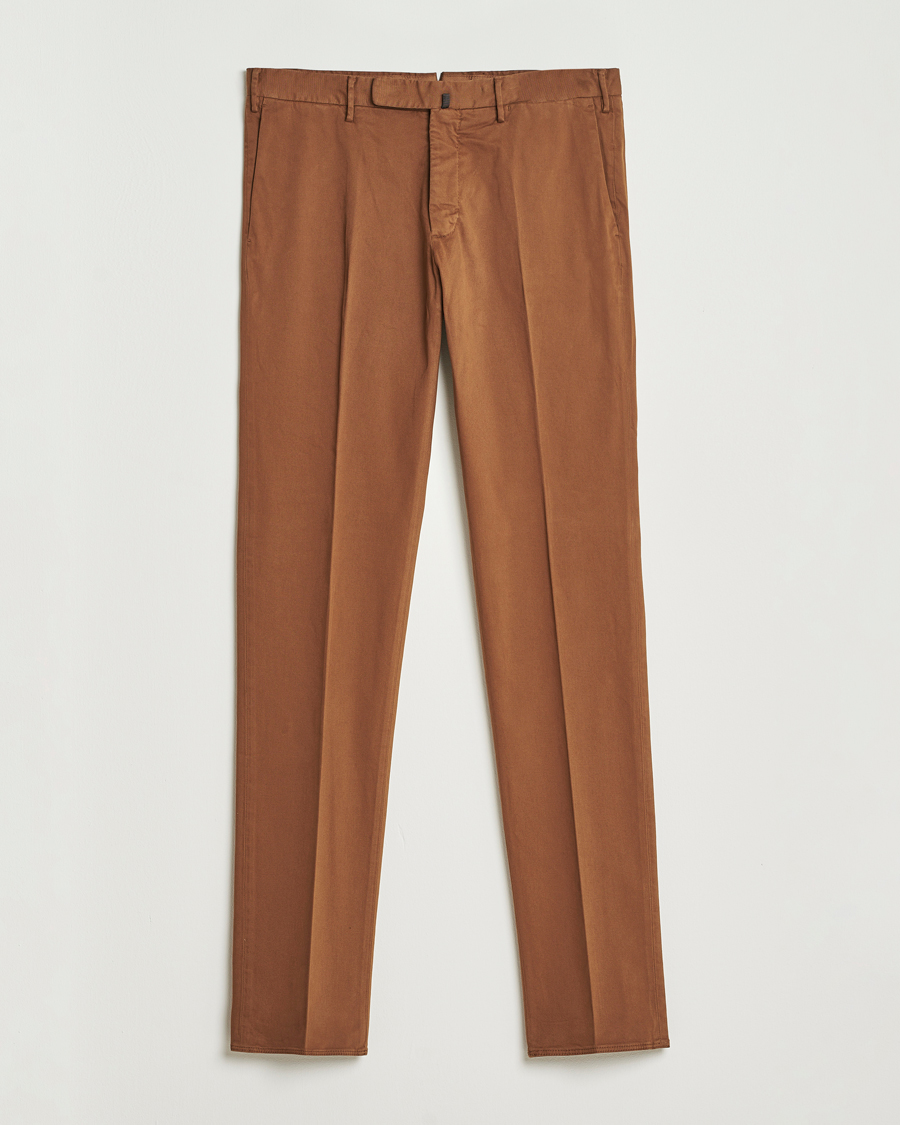 Incotex Slim Fit Cotton Stretch Chinos Brown