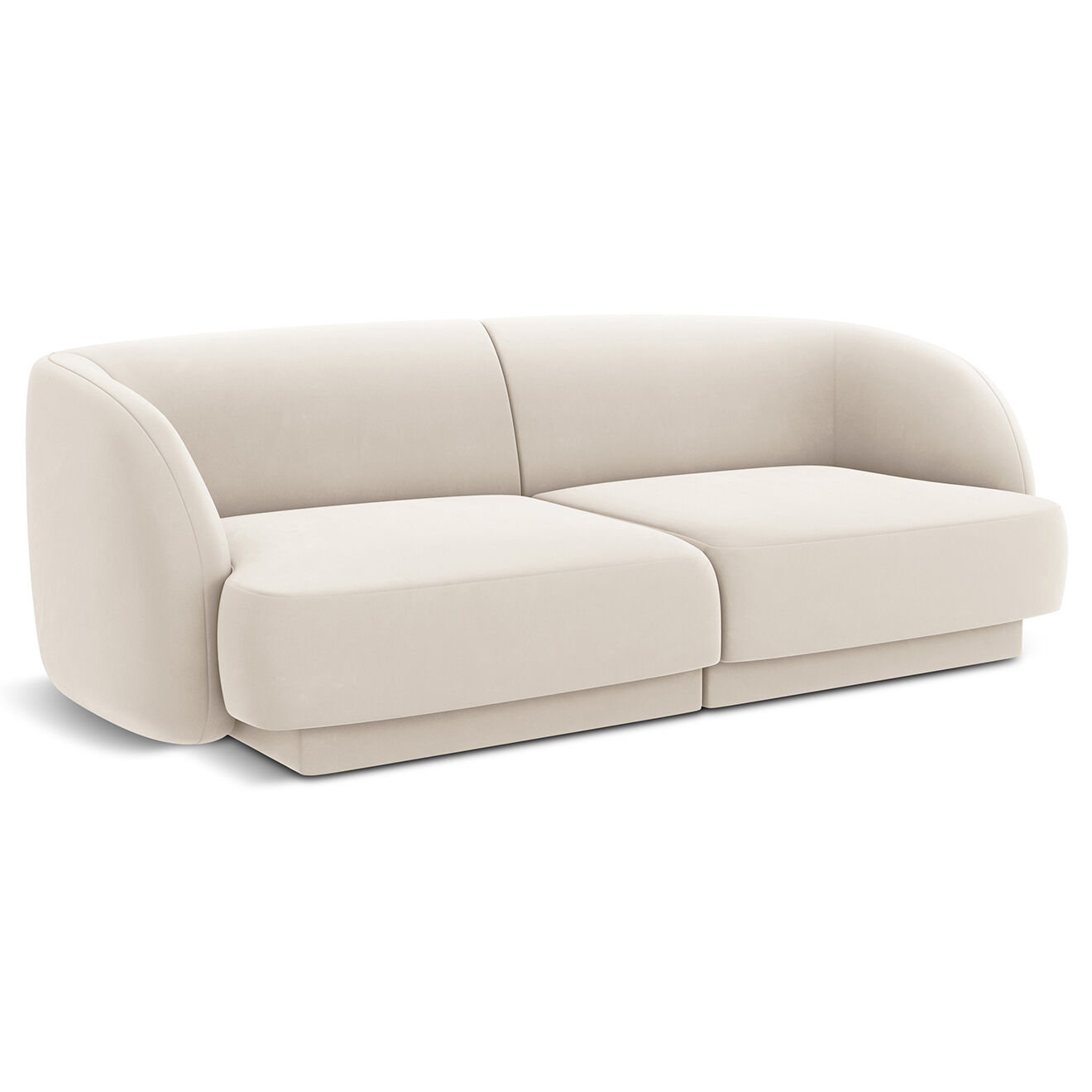 Micadoni Limited Edition Canapé Velours Miley 2 Places beige clair - 184x85x74 cm