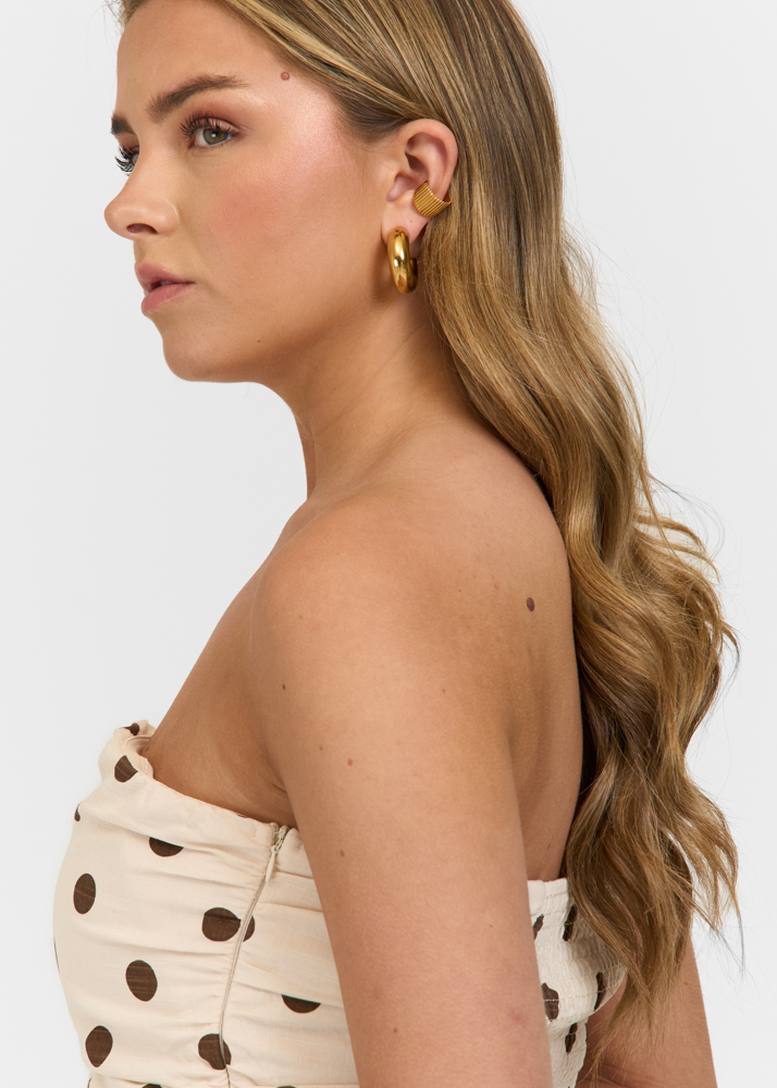 Rose oorbellen goud