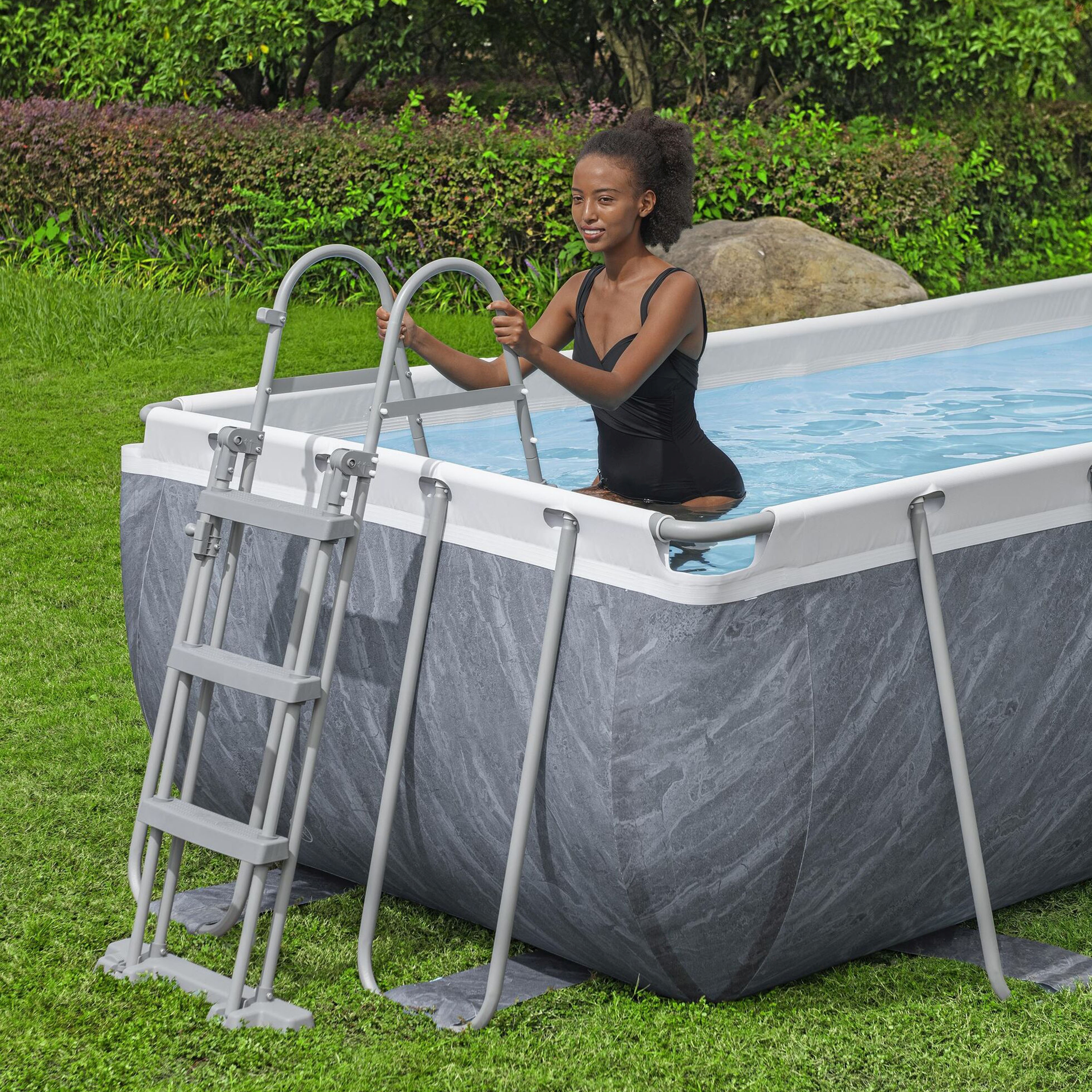 Bestway Pool Set Marmor-Optik 404 x 201 x 100 cm