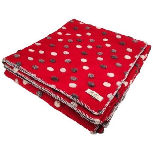 Biella Fabrics - Tartán Pois Matrimoniale Fuoco di Cannella Rojo