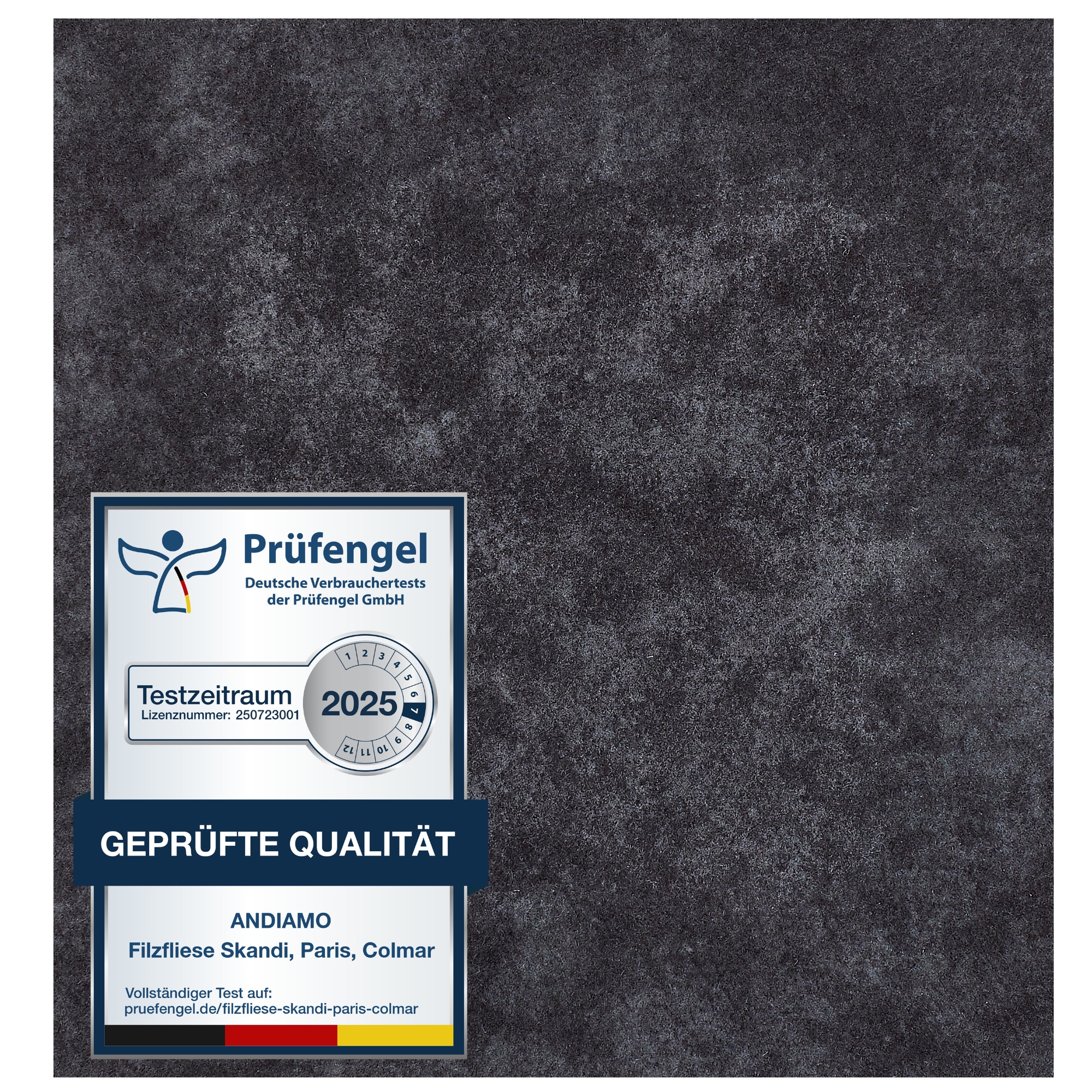 Andiamo Teppichfliese »Colmar Nadelfilz« quadratisch 4 mm Höhe 40x40 cm, selbstklebend, robust & strapazierfähig, 25 Stück (4 qm)