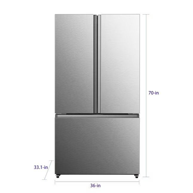Refrigerador Hisense French Door de 26,6 pés cúbicos com máquina de gelo (aço inoxidável resistente a impressões digitais) ENERGY STAR