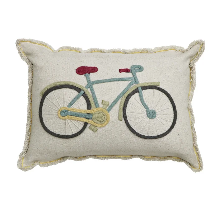 Lorena Canals - Bike Bodenkissen, 35 x 55 cm, natur / blau