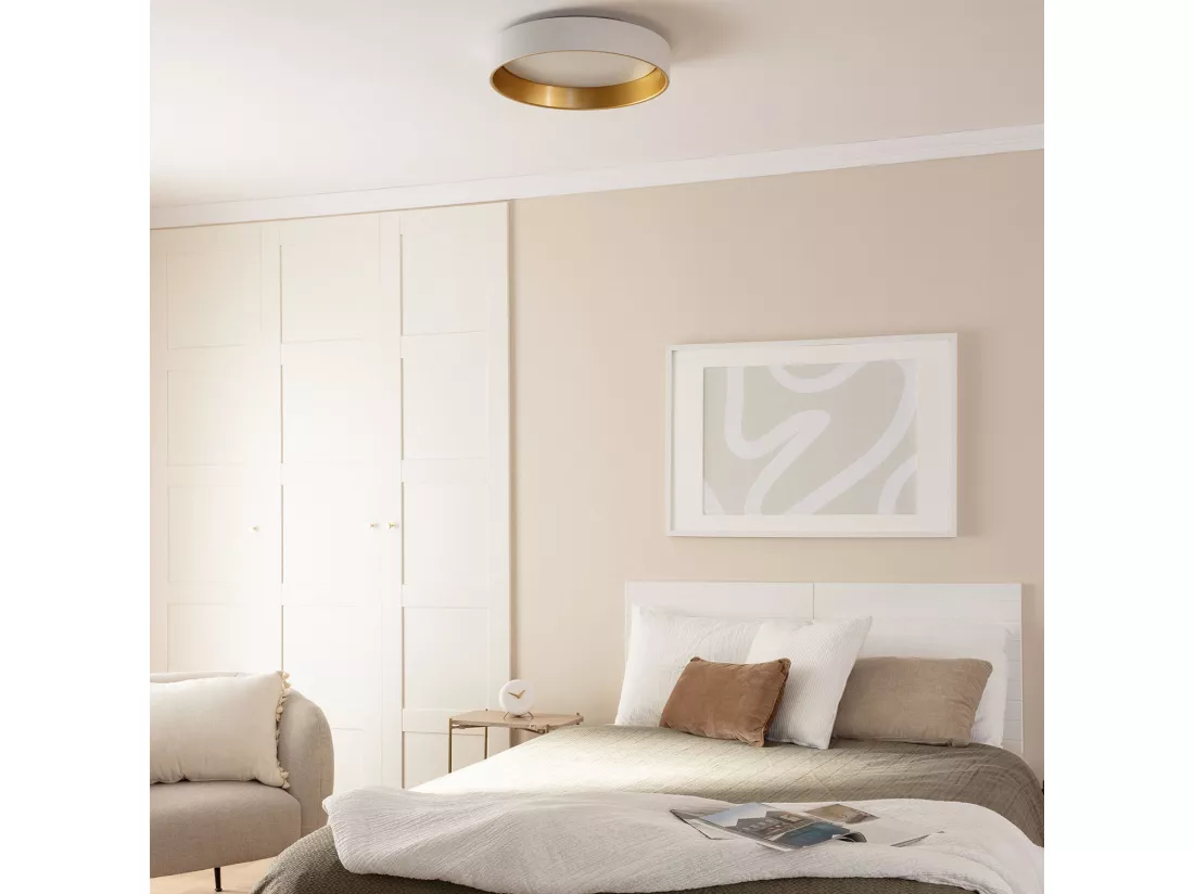 Plafonnier LED Rond Métal 20W CCT Sélectionnable Broadway Ø450 mm Blanc