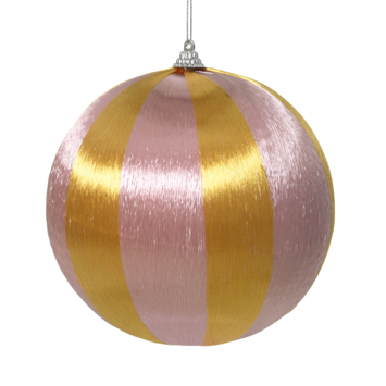 Decoris kerstbal foam rood gestreept Ø 8 cm