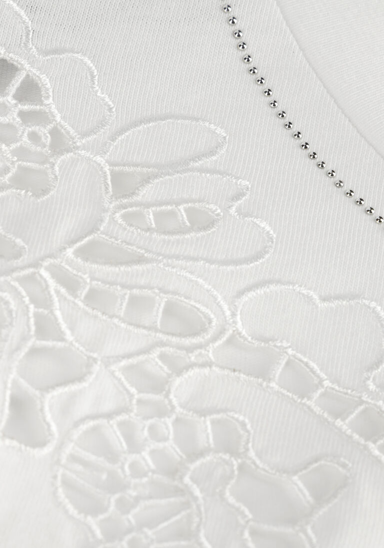 GUESS witte guess t-shirt ss cn ajour lace tee