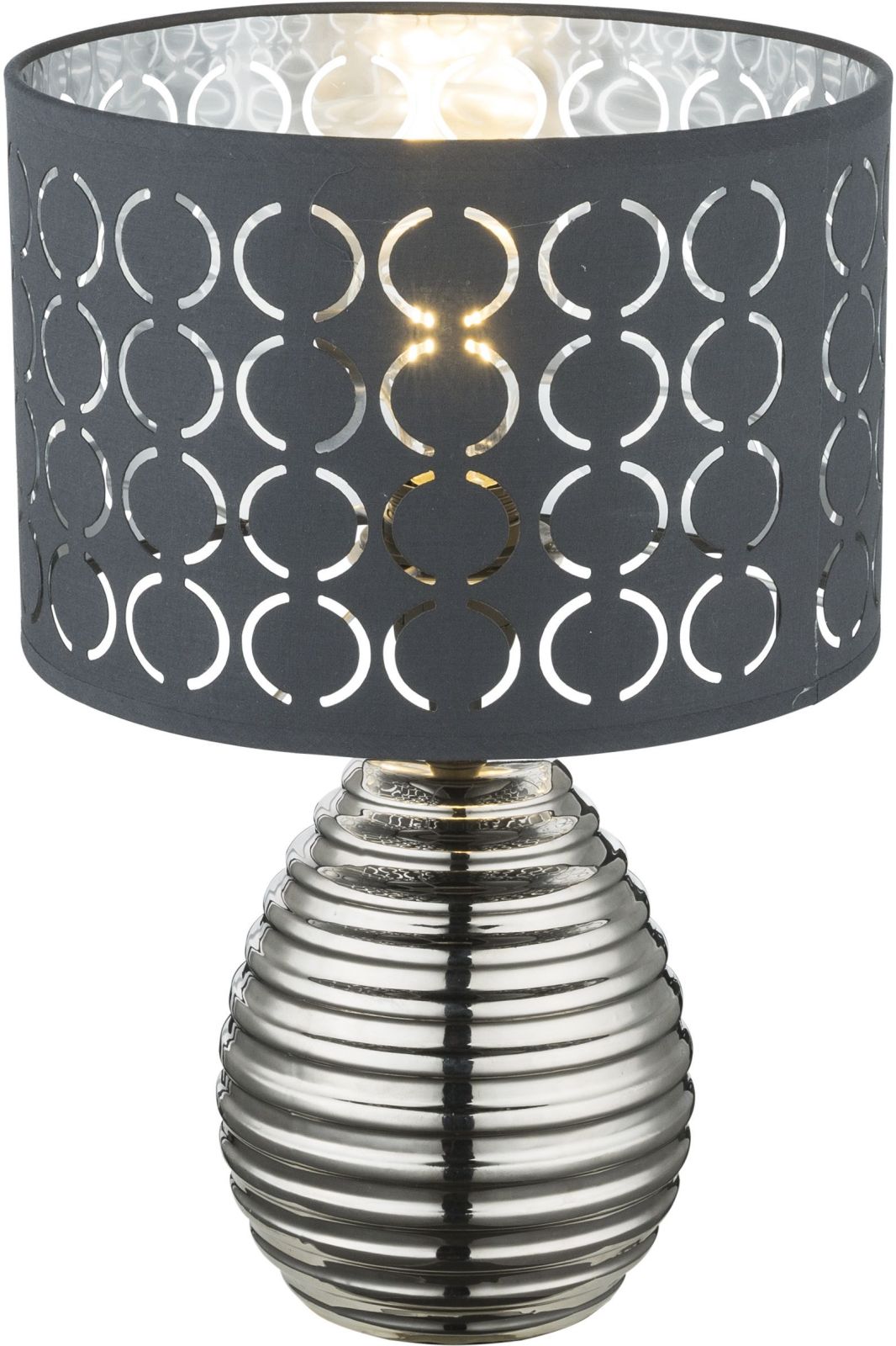 Tischleuchte - schwarz-silber-chrom - 38 cm hoch