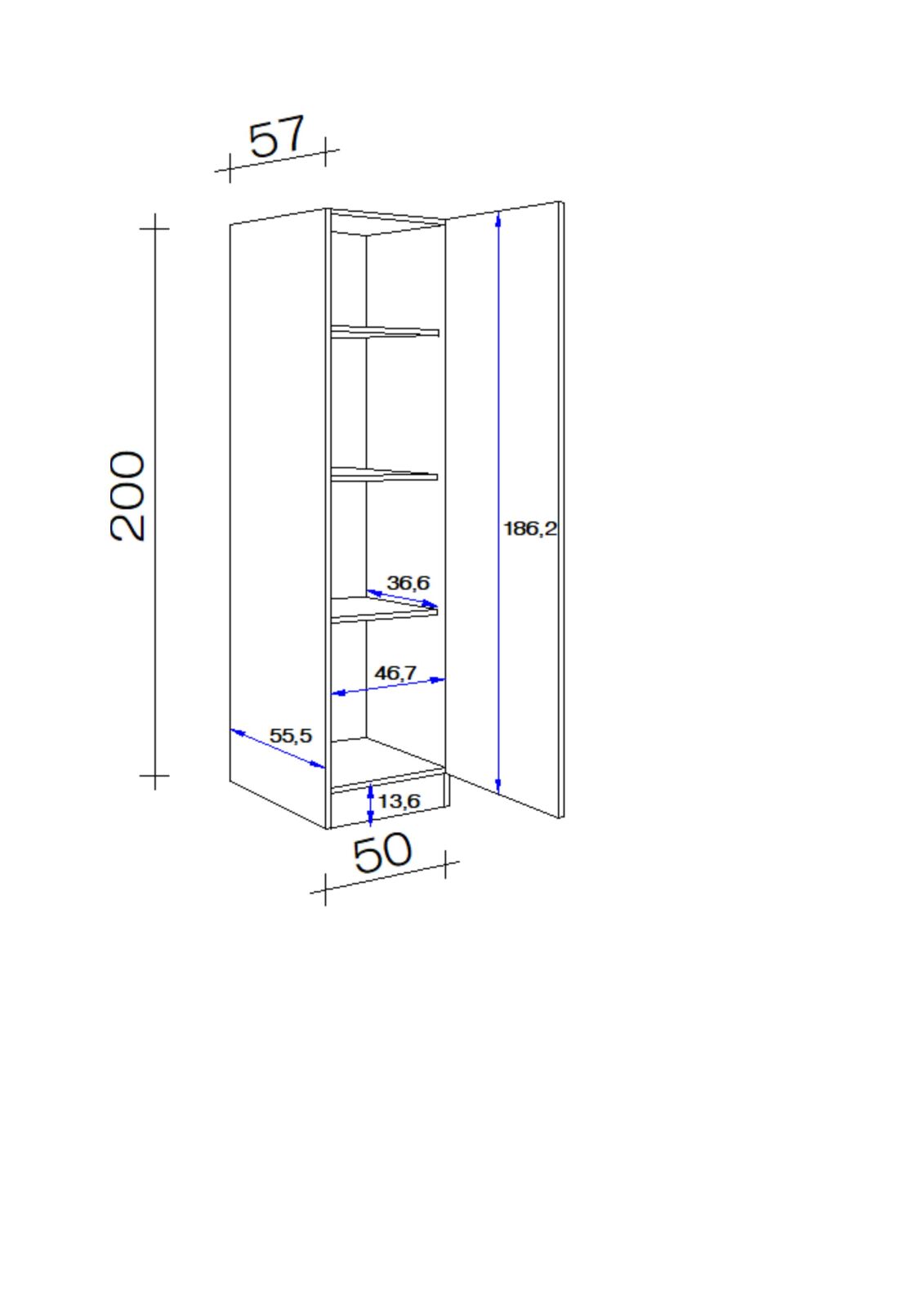 Geschirrschrank CARA - schilfgrün - Artisan Eiche - 50 cm