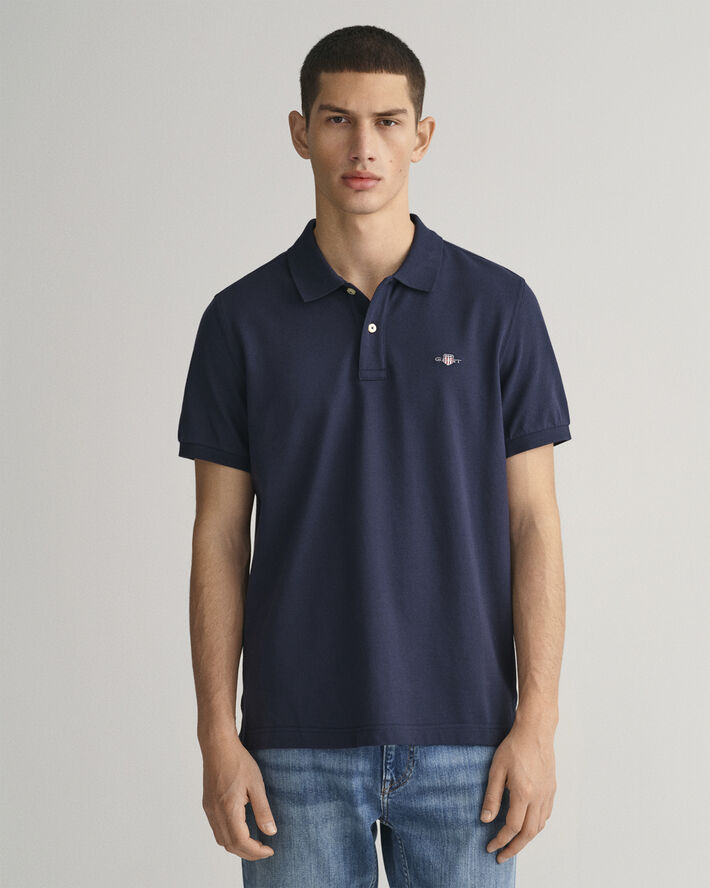 Gant REG SHIELD SS PIQUE POLO Evening blue
