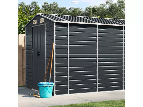 Abri de jardin anthracite 191x470x198 acier galvanisé