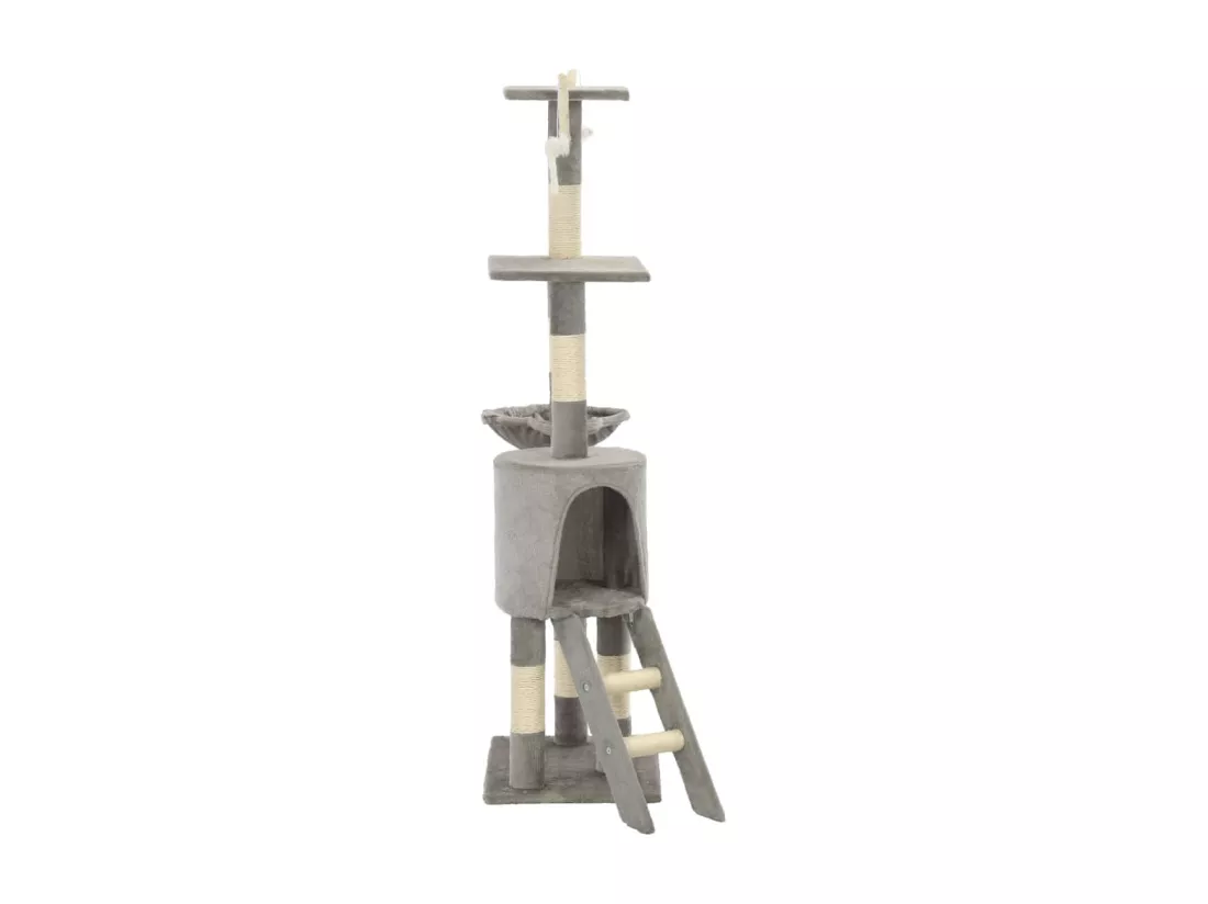 Arbre à chat avec griffoirs en sisal 138 cm Gris