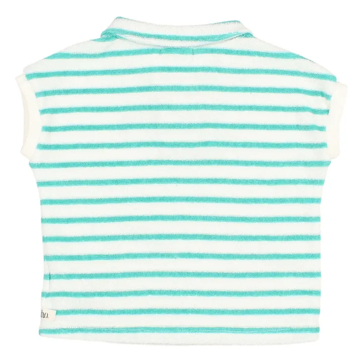 Búho Polo Rayé Eponge Bébé | Bleu Vert