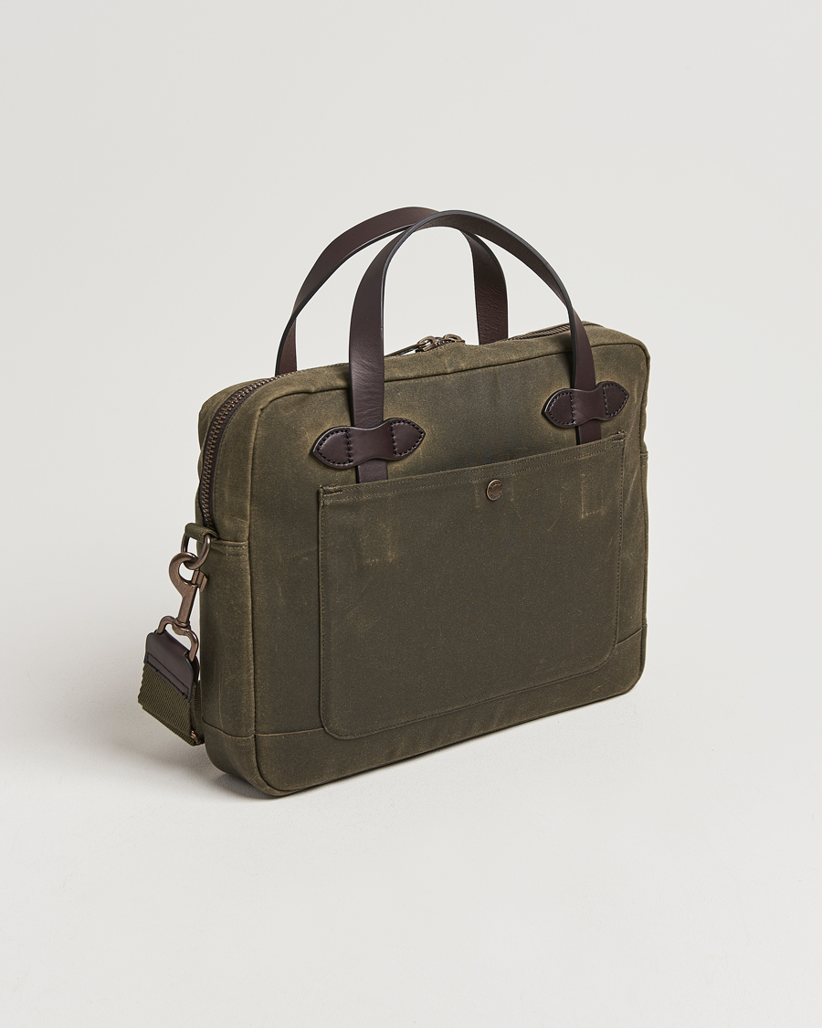 Filson Tin Cloth Compact Briefcase Otter Green