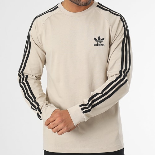 Tee Shirt Manches Longues A Bandes 3 Stripes IM2086 Beige