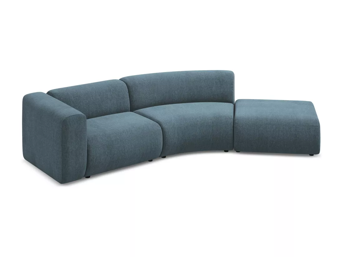 Canapé modulable 4 places droit en tissu chenille - jeans - EKAHI