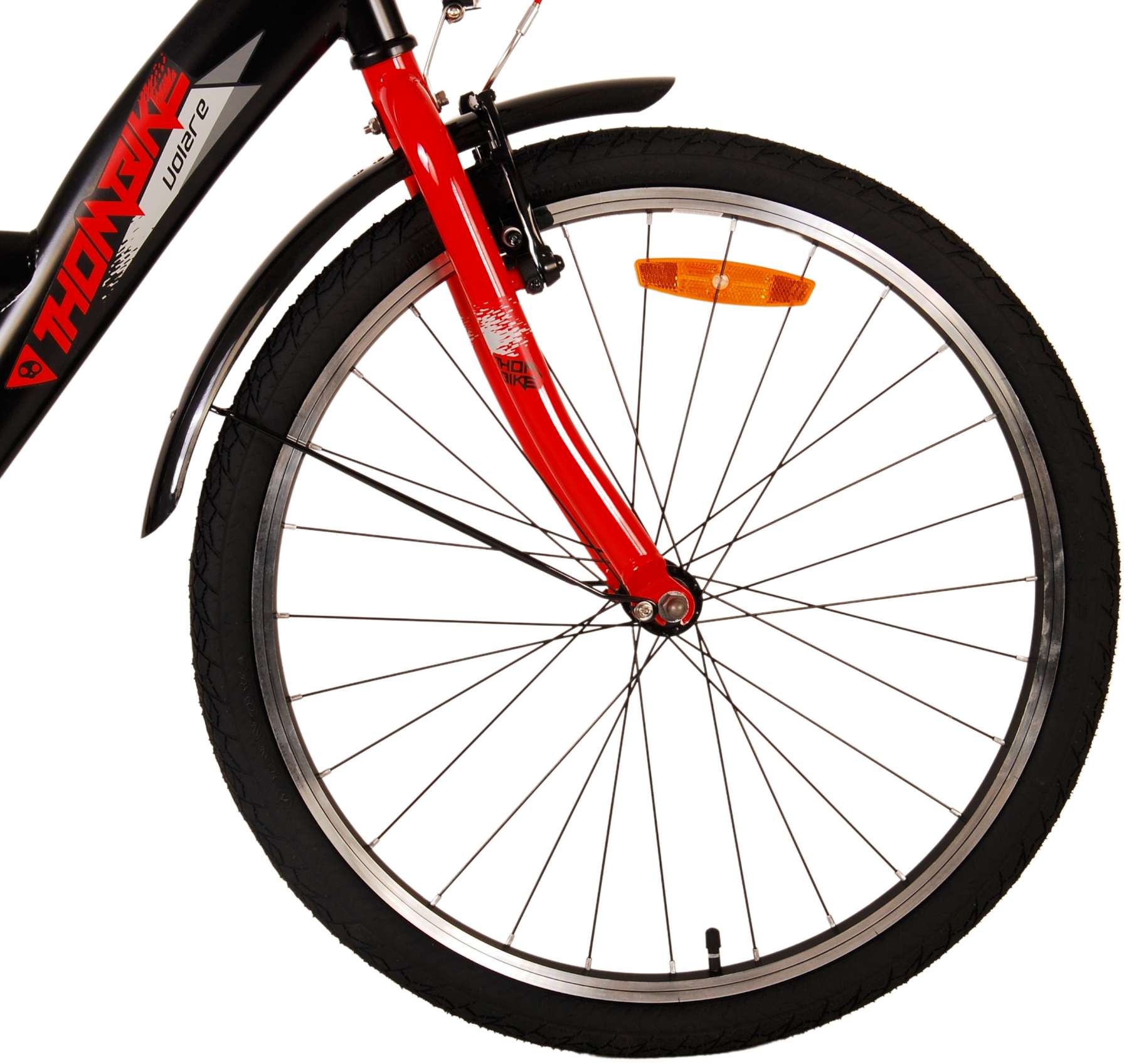 Kinderfahrrad Thombike für Jungen 24 Zoll Kinderrad in Schwarz Rot